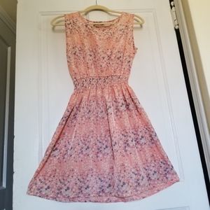 Pink Floral Sleeveless Dress